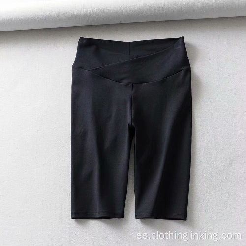 Pantalones cortos de yoga de entrenamiento de cintura alta